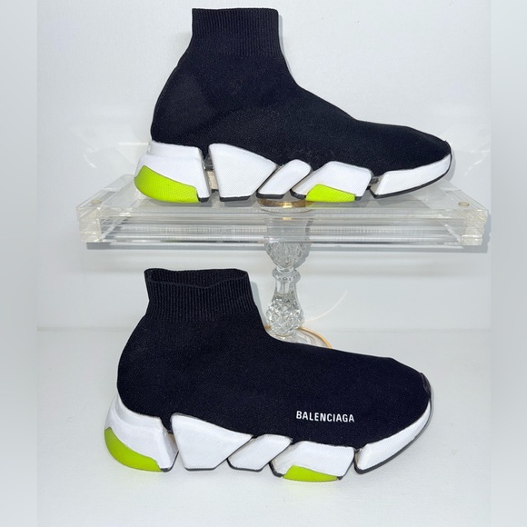 Shoes - BALENCIAGA BLACK KNIT FABRIC SPEED 2.0 HIGH TOP.